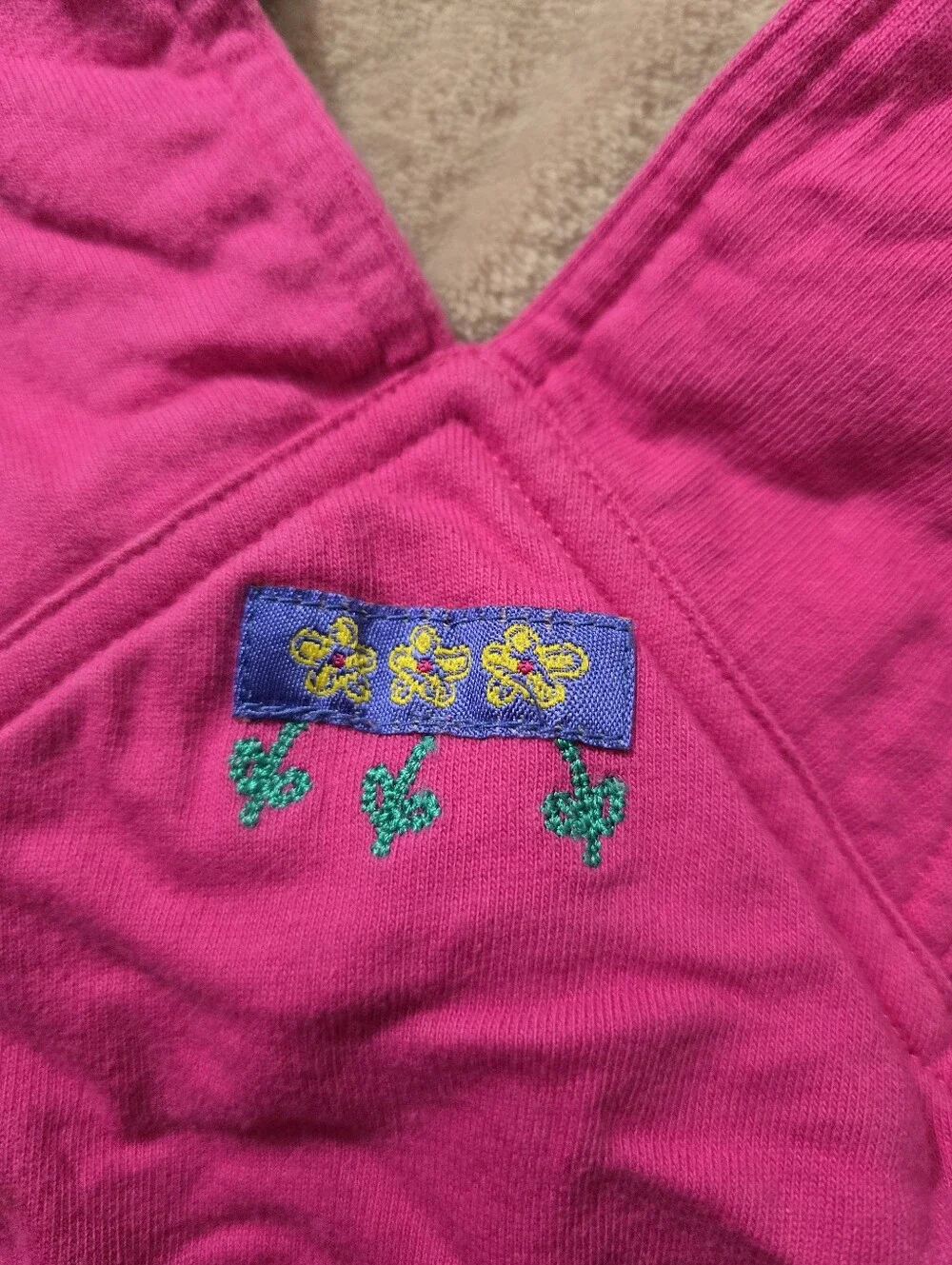 Vintage Gymboree romper overall Pink Sidewalk Chalk Flowers Size 5-6 Years